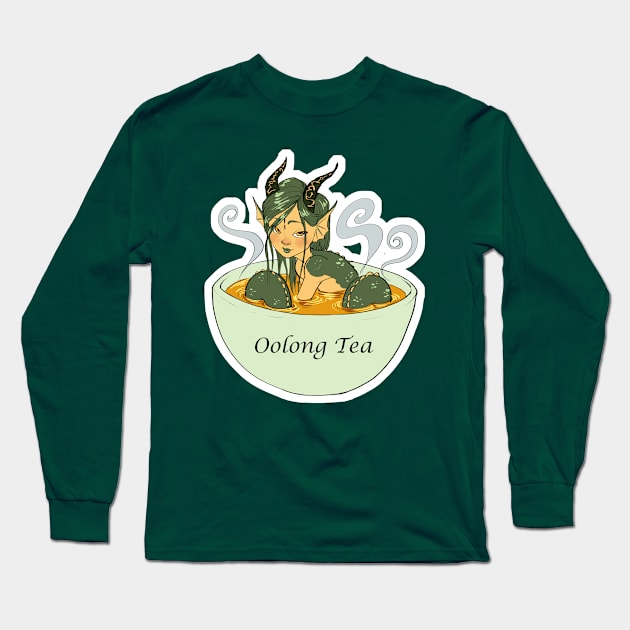 Oolong Tea Mermaid Long Sleeve T-Shirt by TessRosenthal